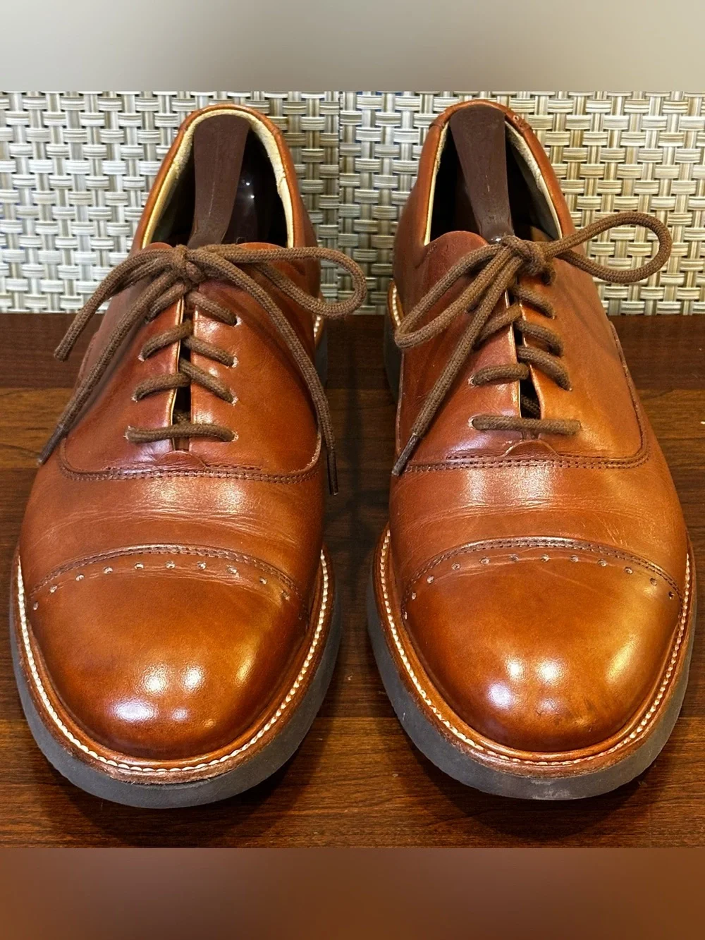 🌟HP🌟Samuel Hubbard Market Cap Dress Oxfords Whiskey Tan Cognac Leather PT 8W